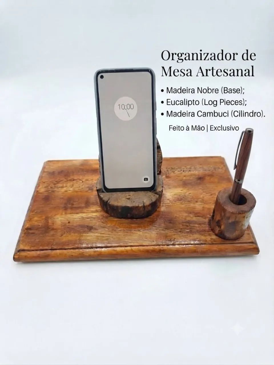 Suporte para celular em madeira