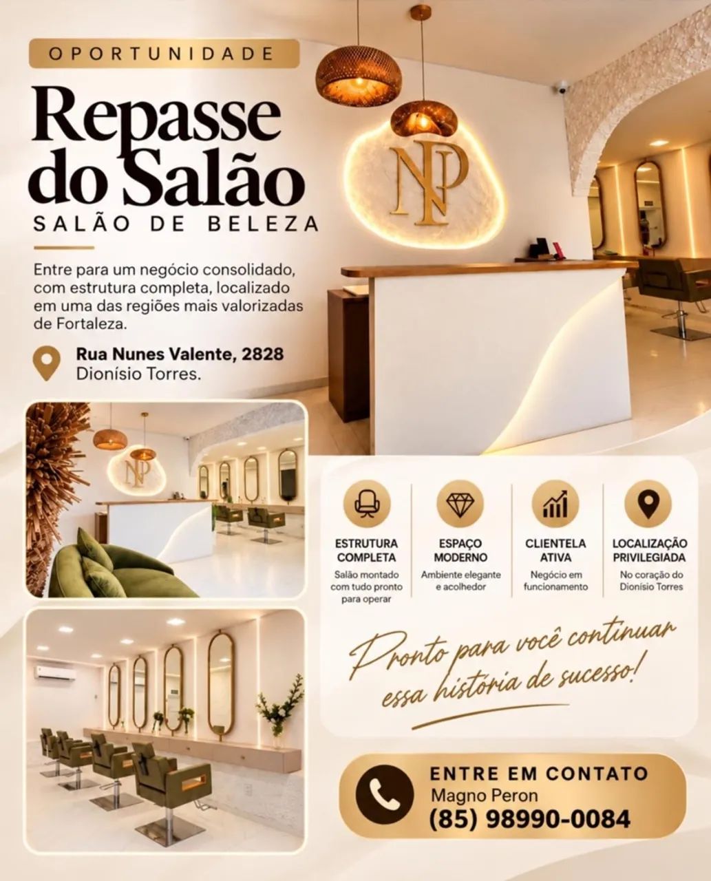Repasse salão de beleza 