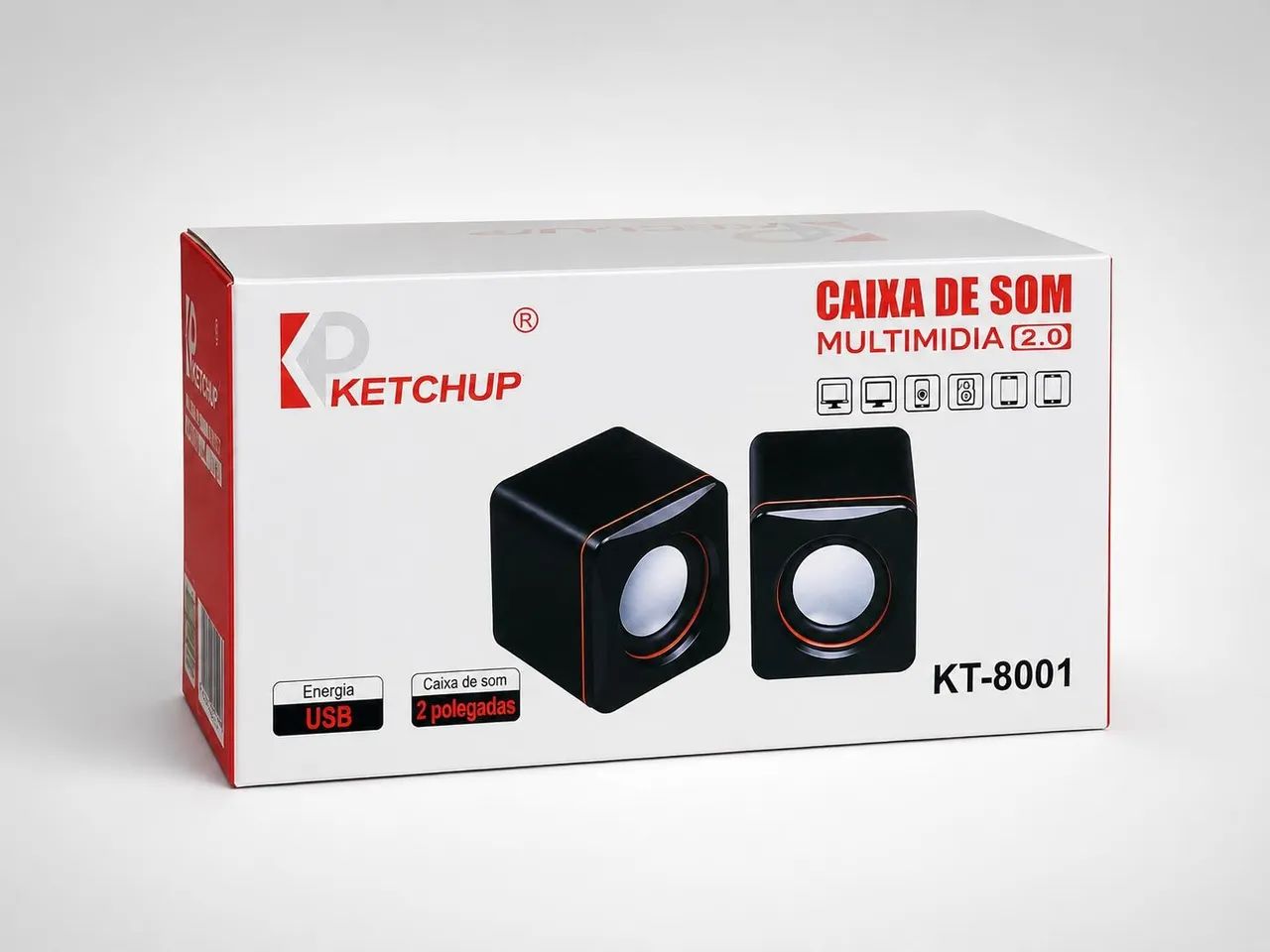 Caixa de Som Multimídia 2.0 USB P2 KT-8001 para PC Notebook - Foto 3