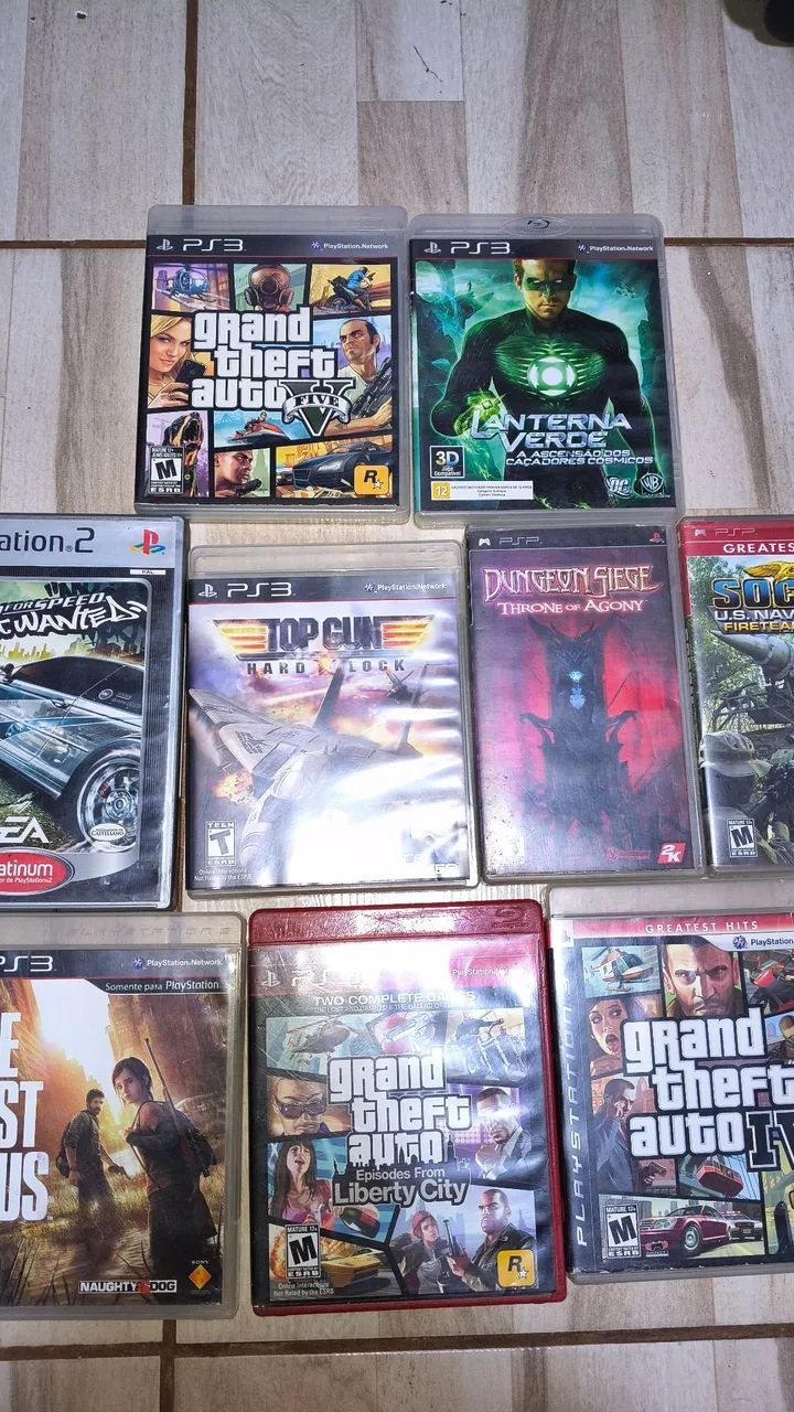 Lote de jogos PS3, PSP e PS2 