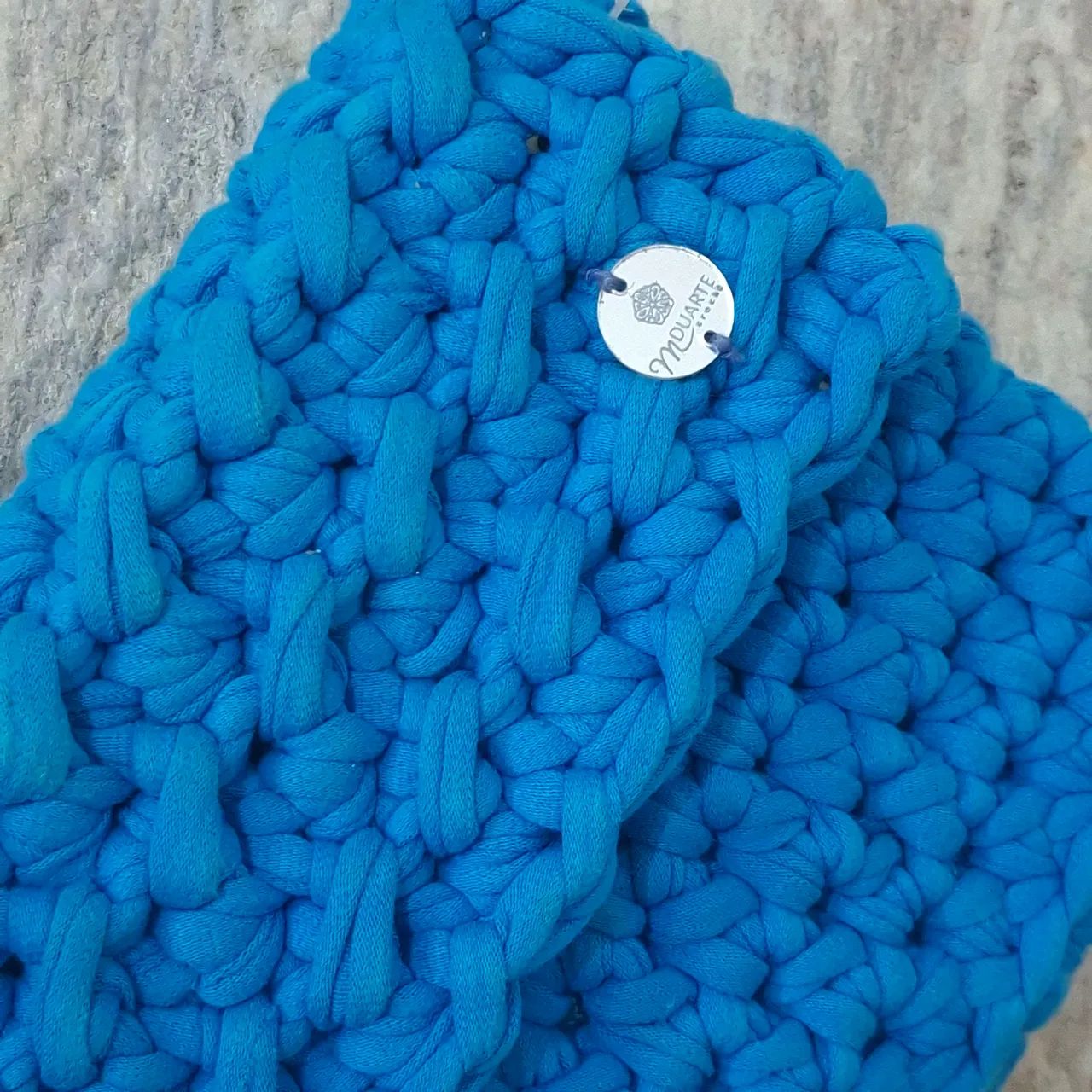 Bolsa Macramé Crochê Azul + Brinde  - Foto 2