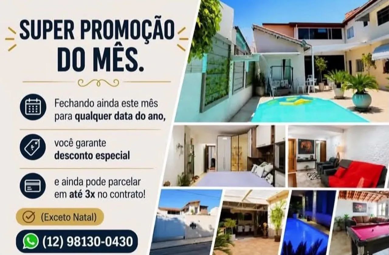Casa para temporada, festas e eventos.