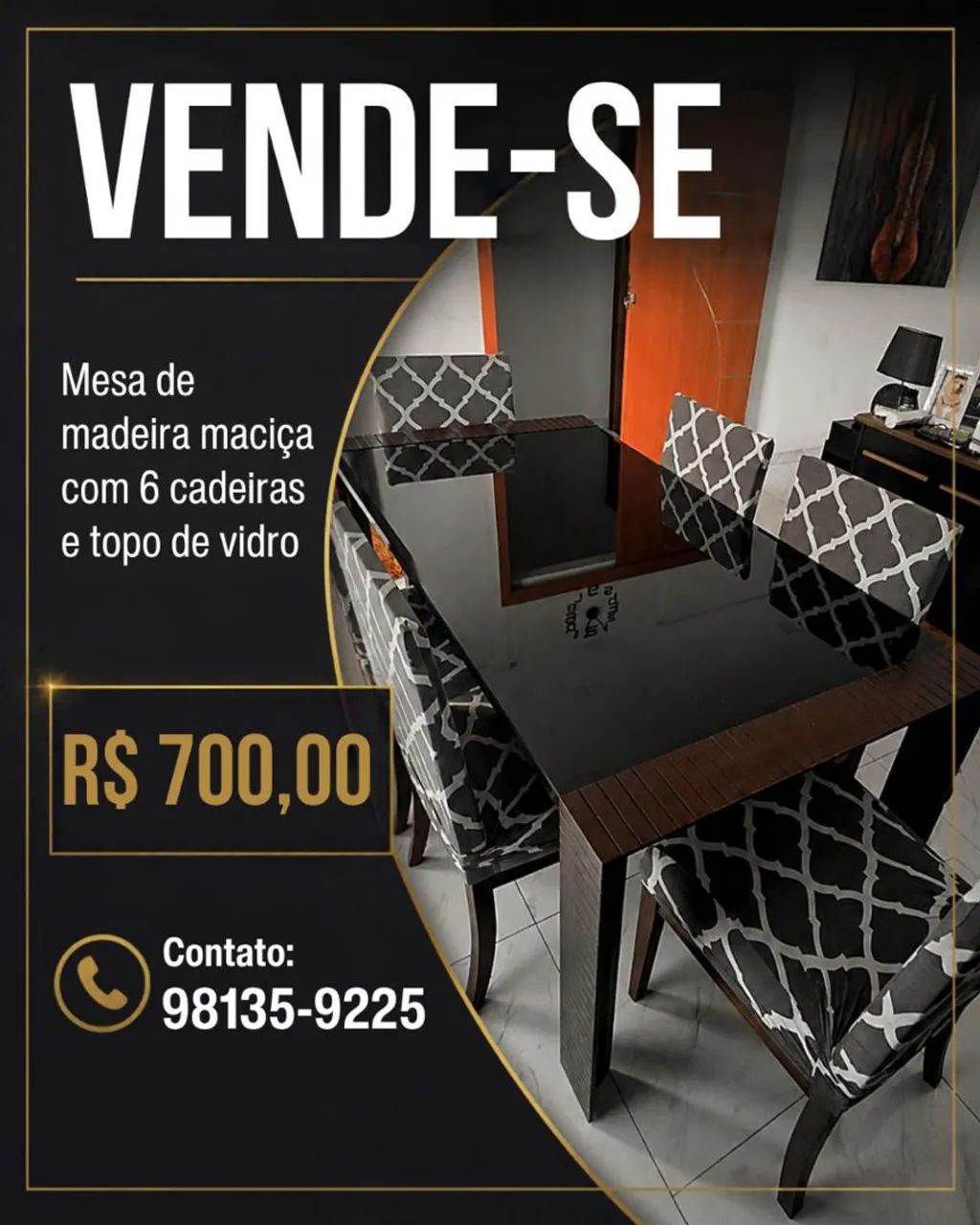Mesa jantar 6 cadeiras