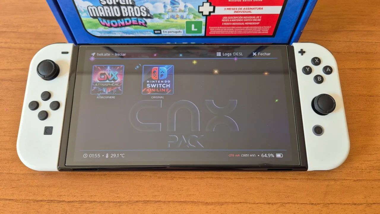 Nintendo Switch Oled desbloqueado + Caixa + Sd 128Gb - Foto 3