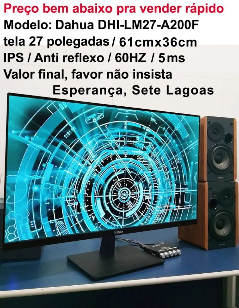 monitor 27 polegadas Full Hd ips HDMI tela anti reflexo menor preço da net, não abaixo - Foto 2