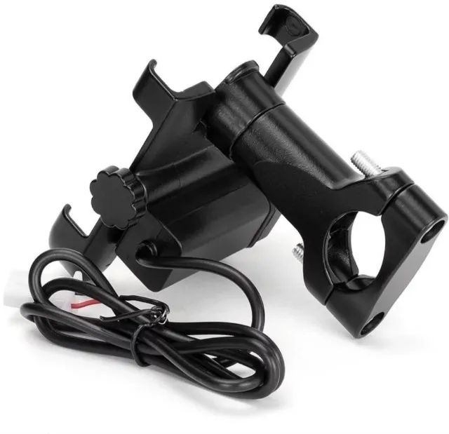 Suporte de celular para moto e bicicleta universal com carregamento USB - Foto 3