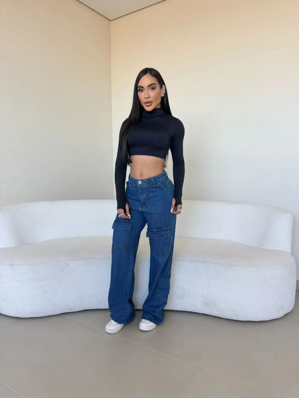 Calça Wide Leg Cargo - Foto 3