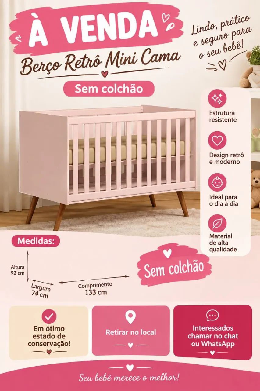 Berço vira cama 