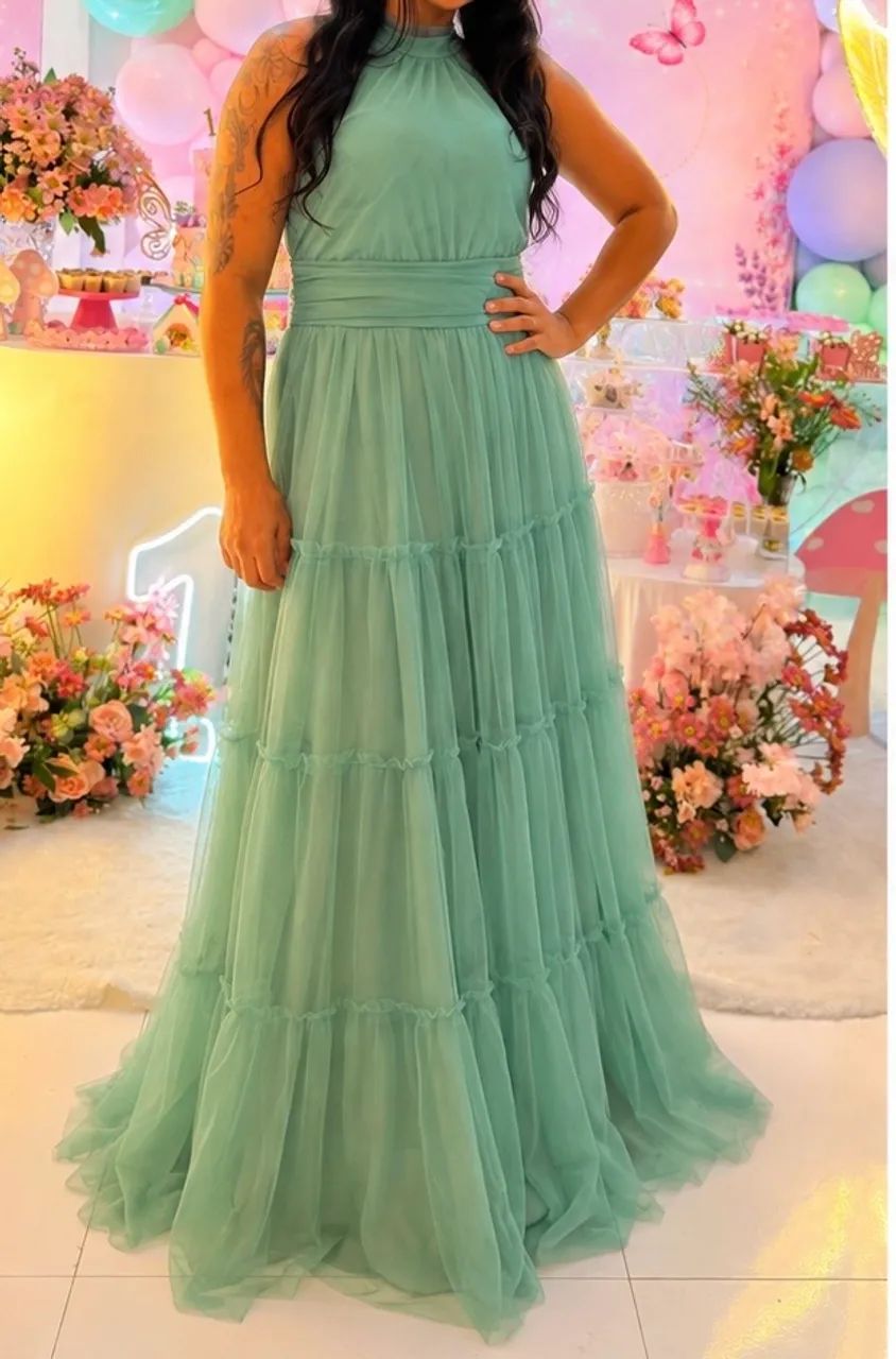 Vestido verde menta
