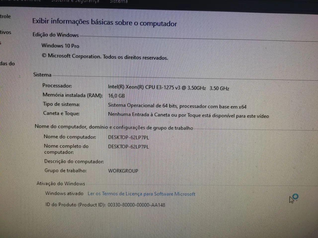 Processador Xeon 1275 V3 E3 3.5Ghz