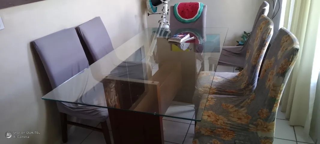 mesa vidro 6 lugares sem cadeiras - Foto 2