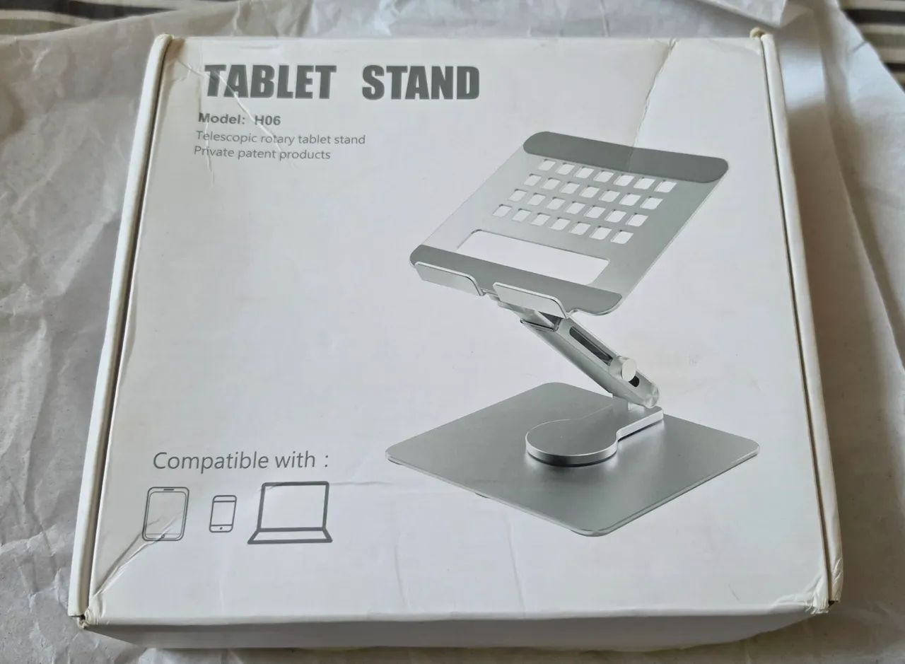 Suporte para tablet de alumínio 360 Suporte de mesa ajustável dobrável 4-14 polegadas