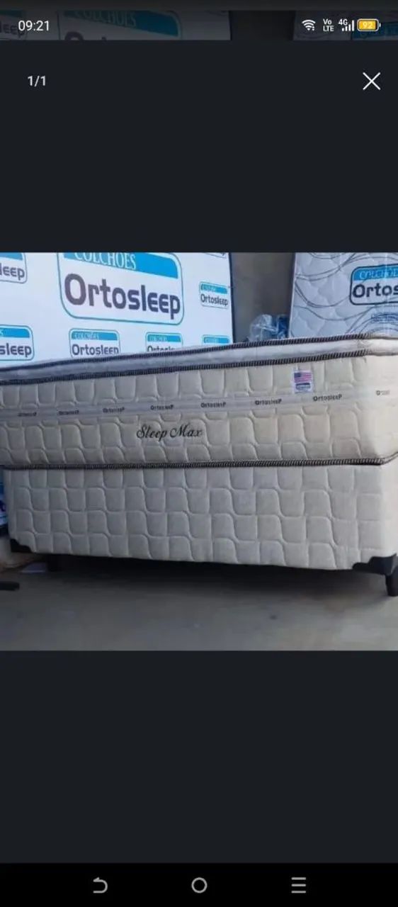 Cama casal com colchão sleep Max auto e confortável