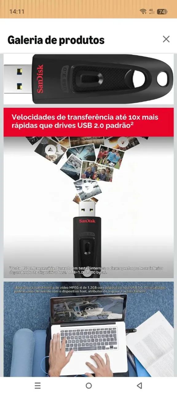 ScanDisk Ultra 256 - Foto 3