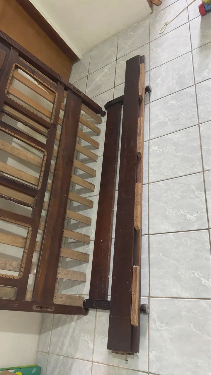 Cama madeira maciça/rústica nova - Foto 5