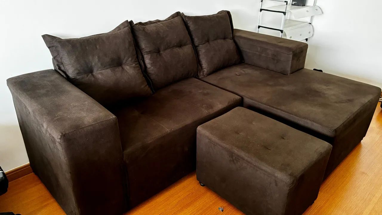 Sofá chaise marrom  - Foto 4