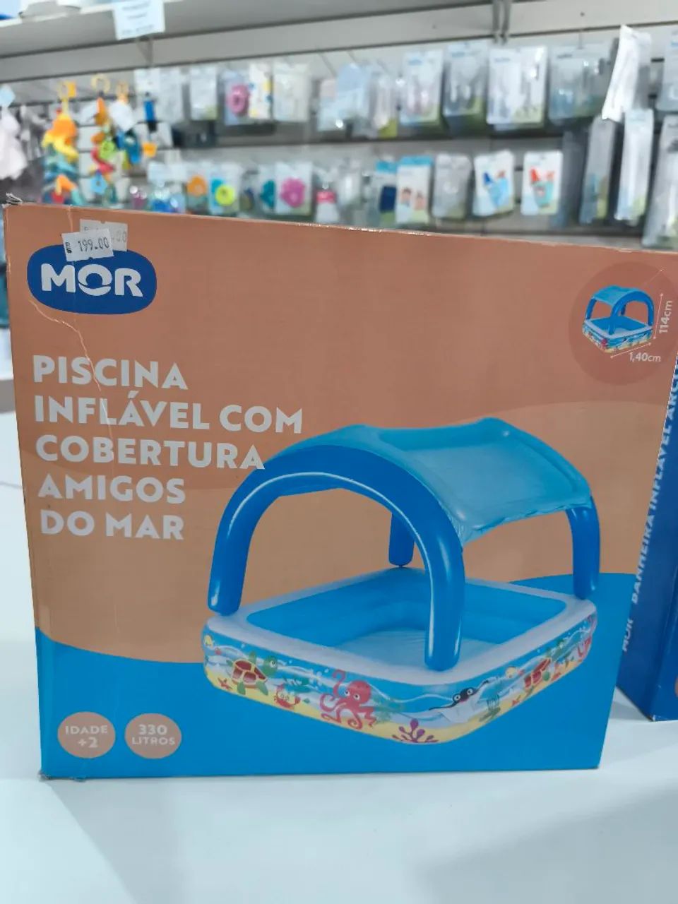 Piscina inflável com cobertura 