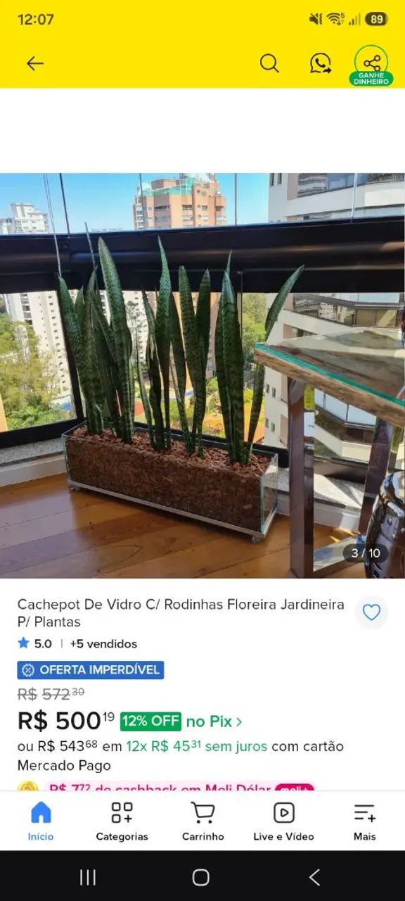 Vaso de vidro cachapote - Foto 2