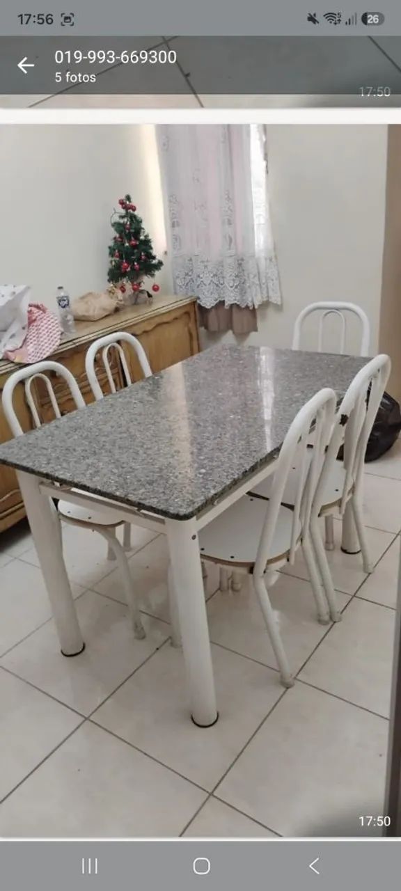 Mesa com tampa de granito +6 cadeiras - Foto 2