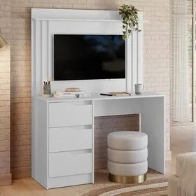 Escrivaninha 3 Gavetas com Painel D. para TV até 42" -DIVIDIMOS EM ATÉ 10X SEM JUROS - Foto 2