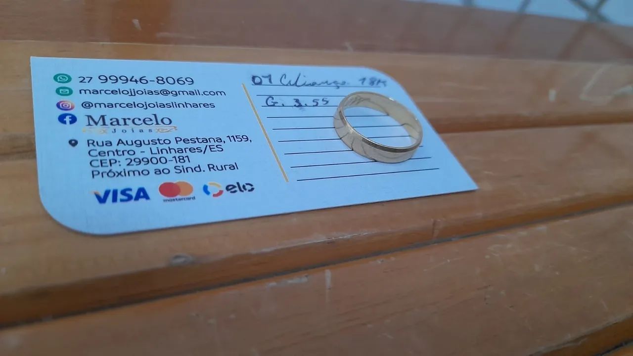 Aliança de ouro 18 K, 3,55 gramas!! - Foto 3
