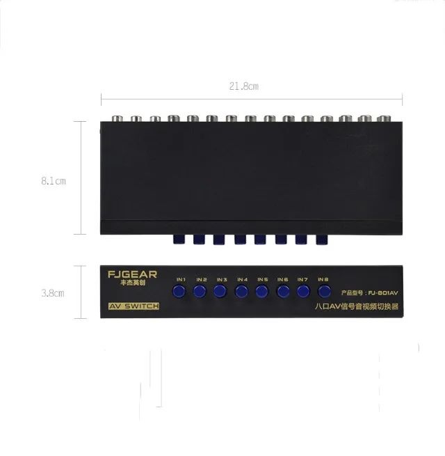 Chaveador AV 8 Entradas e 1 Saída RCA Áudio Vídeo para Consoles, DVD, DVR e Câmeras - Foto 4