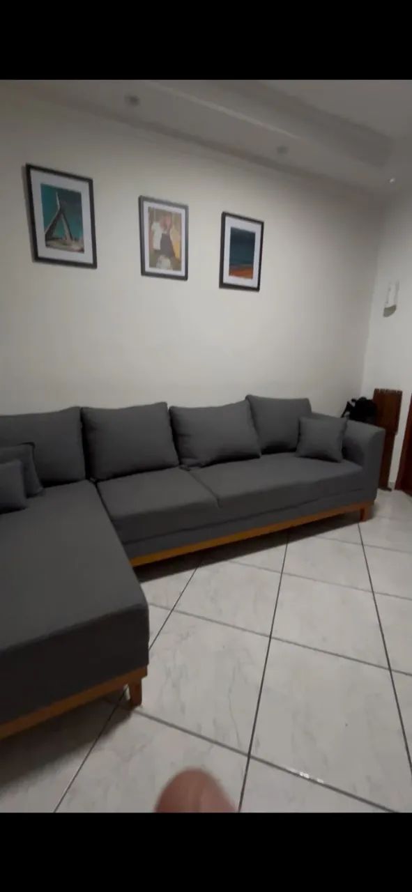 Sofá com Chaise Esquerda, 1,40x2,60m, 4 Lugares, Linho - Foto 3