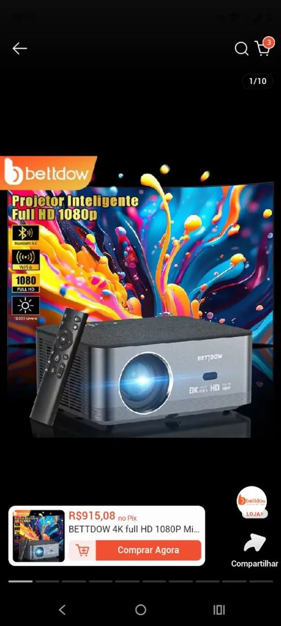 Projetor bettdow 24000 lumens 4k - Foto 2