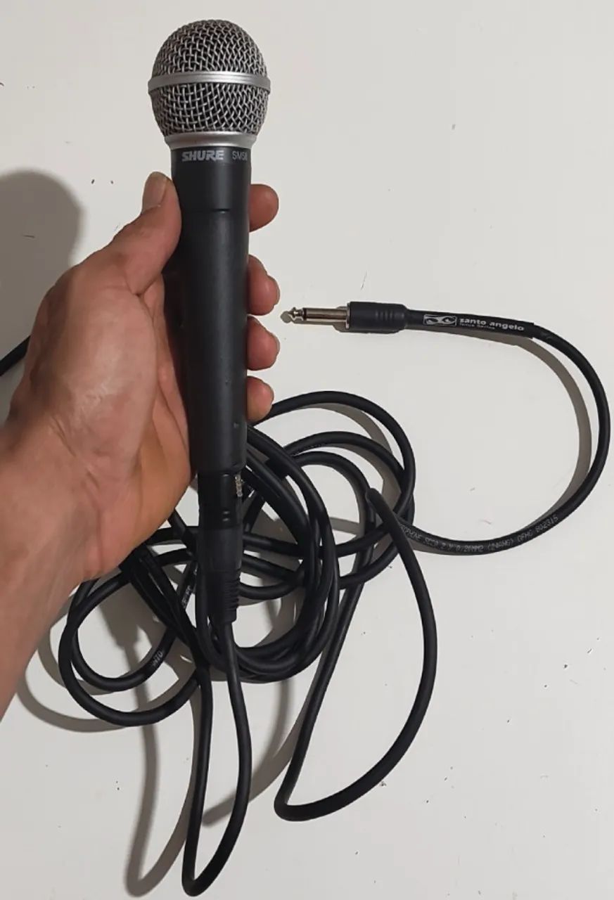 MICROFONE PROFISSIONAL SHURE SM 58 + CABO ORIGINAL - Foto 2