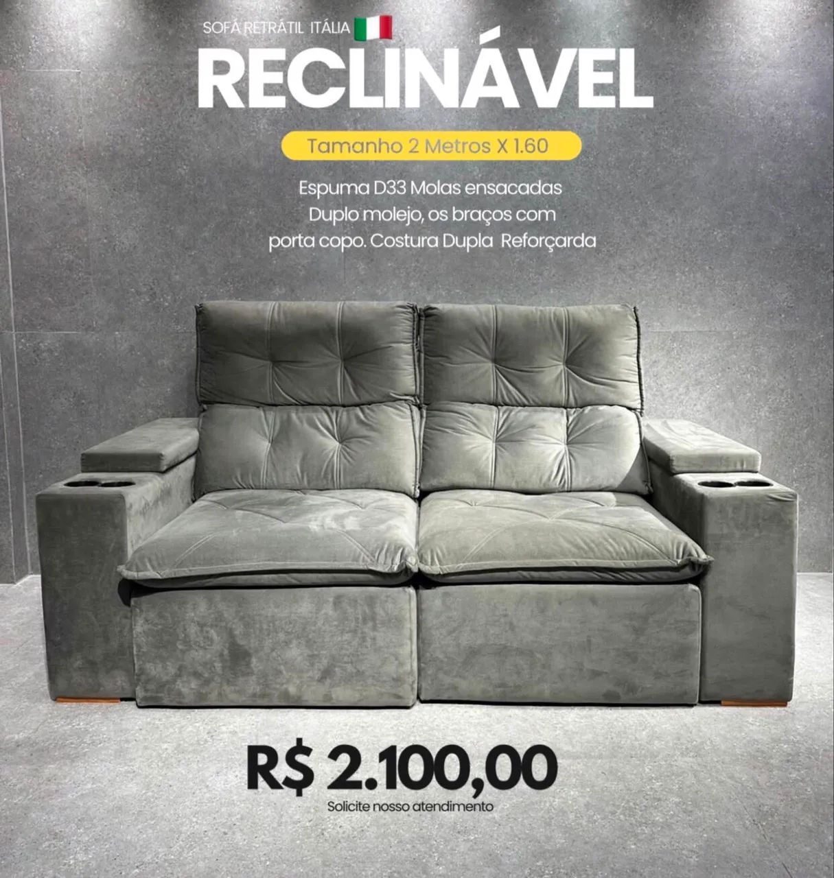 OFERTA! Sofá Retrátil e Reclinável por apenas  - Foto 2