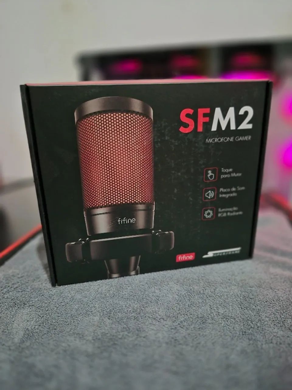Microfone Gamer Fifine SFM2 USB RGB - Foto 4