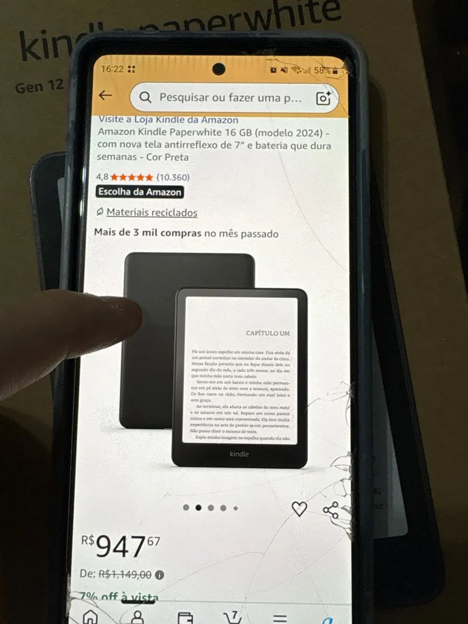 Kindle Paperwhite 16gb 2024 tela 7?