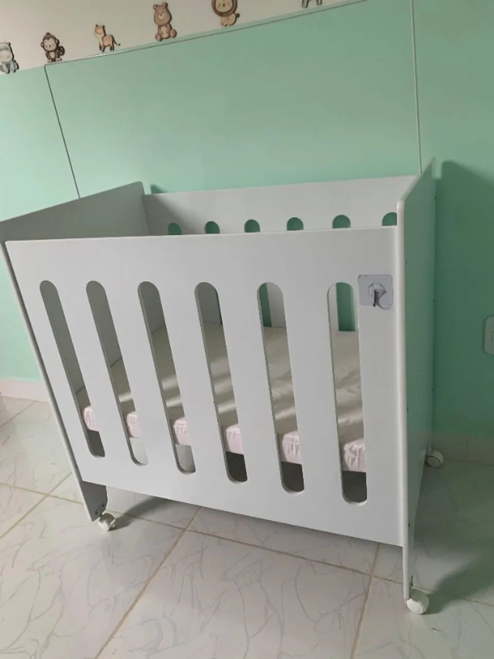 Mini Berço Moisés Júnior Infantil Branco com Colchão