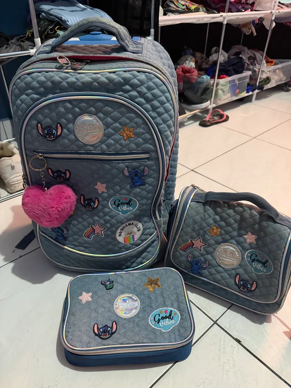 Mochila estilo mala kit 3 peças 200 - Foto 2