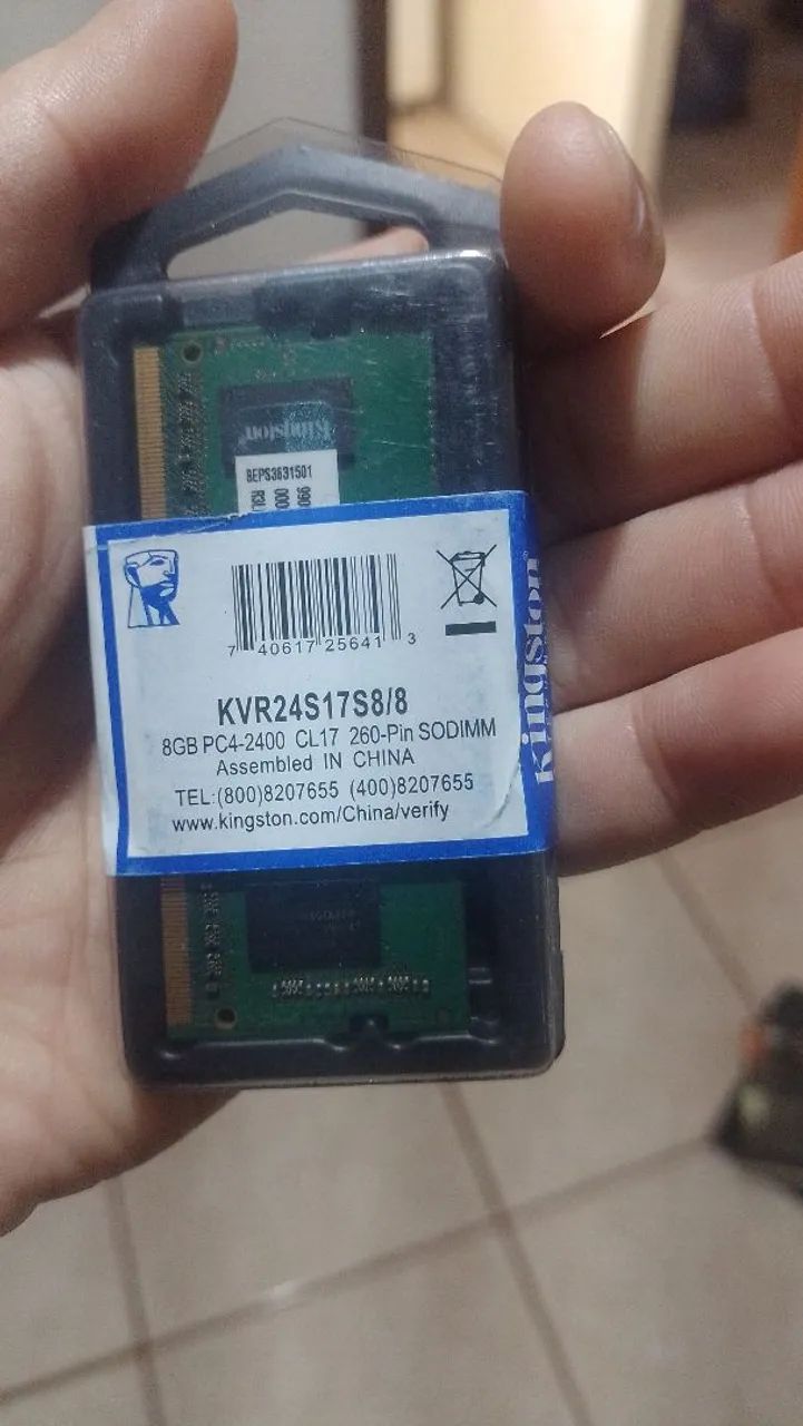 MEMÓRIA RAM KINGSTON 8GB (NOTEBOOK)