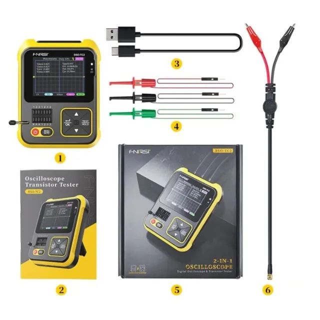 Osciloscópio e Testador de Componentes Digital 2 Em 1 Fnirsi Profissional - Foto 2