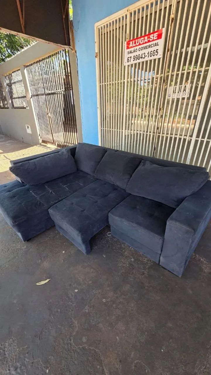 sofa de canto com chaise e acentos retrátil usado ( ENTREGA GRÁTIS ) - Foto 3