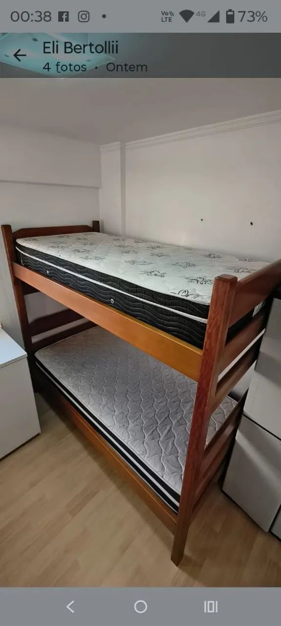 Beliche seminova madeira com colchão  - Foto 2