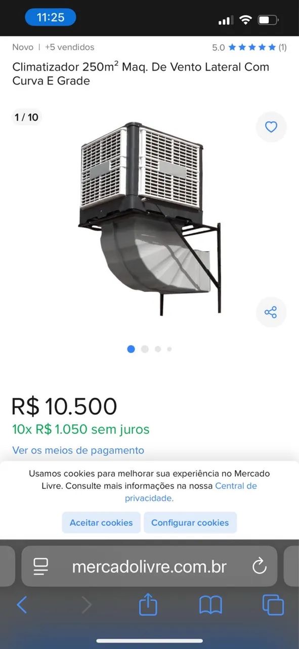 Climatizador 250m2 Máq De vento lateral com curva grande - Foto 3