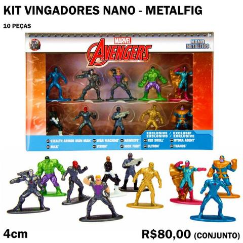 Kit Vingadores Nano Metalfigs - 10 Peças