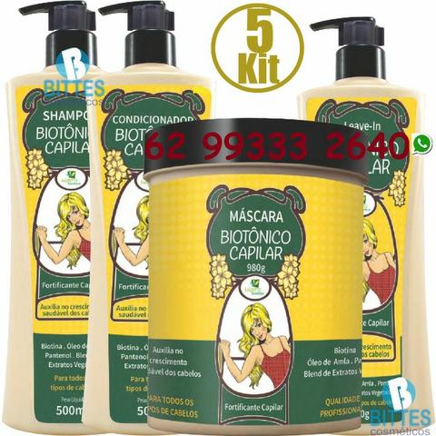5 Kits Tratamento Capilar Biotônico Cresce Cabelo Hot Bittes Cosméticos