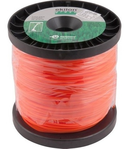 10 Metros Linha Roçadeira Laranja Quadrada  3.0mm Ekilon