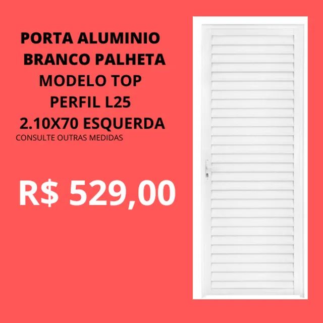 Porta palheta de Alumínio Branco L25 modelo top - 210X70 esquerdo- frete a/c     