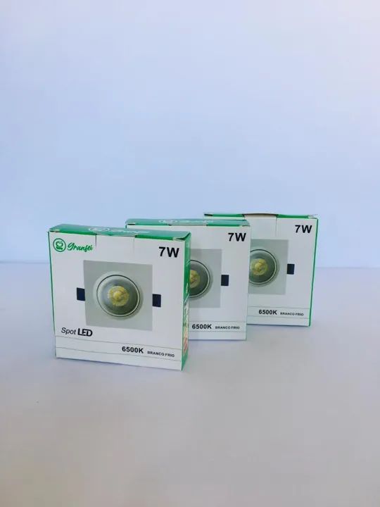 kit 3 spot  led 7w branco frio
