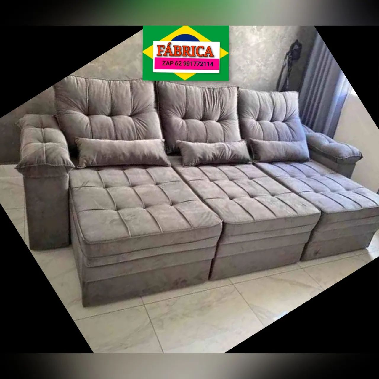 Sofá Retrátil E Reclinável 2.90 LARGURA COBRIMOS ofertas da OLX - Foto 3