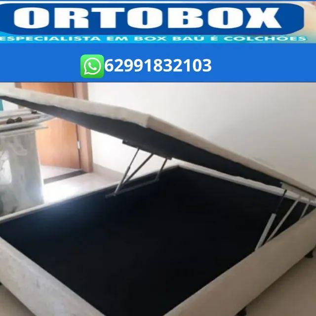 Base Box Baú Casal inteiro com pistões hidraulicos - Foto 2