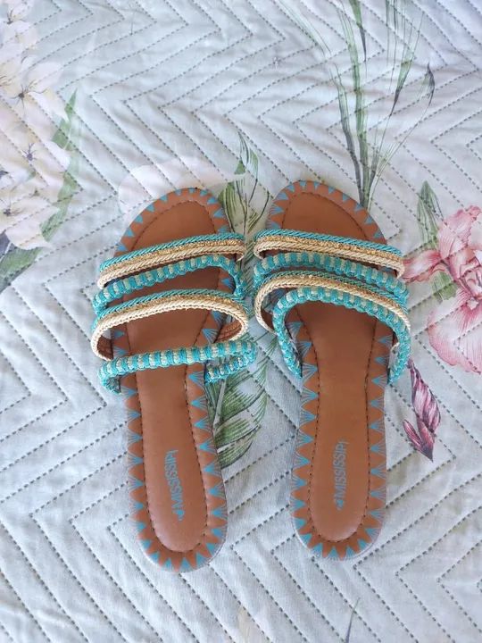 Rasteirinha Azul da Marca Missisipi Usado - Foto 2