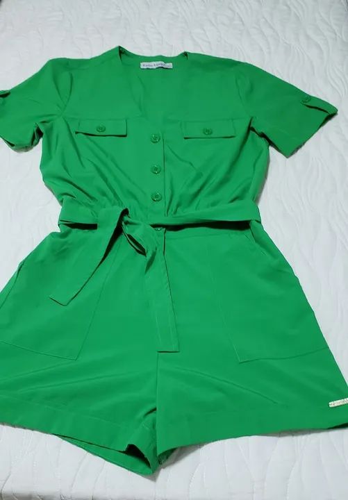 Macacão verde - lindo e estiloso! Marca Karina Rabelo  38   R$150 - Foto 5