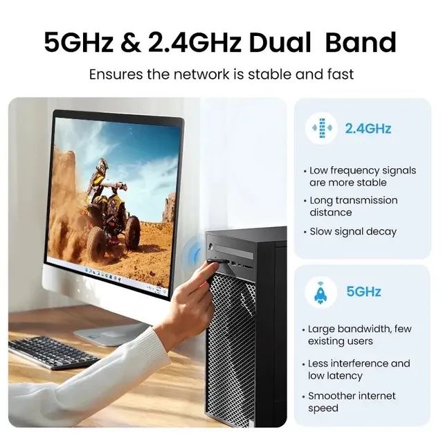 Adaptador UGREEN-WiFi USB , AC650, 5G e 2.4G, 650Mbps - Foto 3
