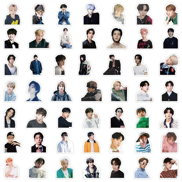 Kit 100 Adesivos de Bangtan Boys BTS - Autocolantes Pcs Peças Unidades K-pop Kpop - Foto 4